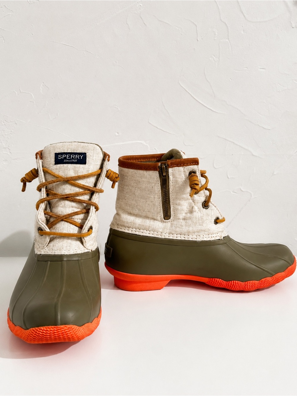 Sperry Saltwater Duck Boots Canvas Utility Gorpcore‎ Coastal Prep Sz 6.5